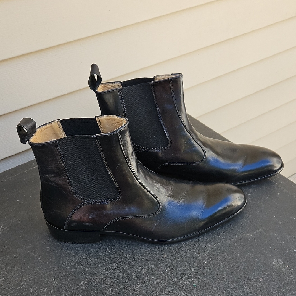 Mercanti Fiorentini Black Leather Chelsea Boots